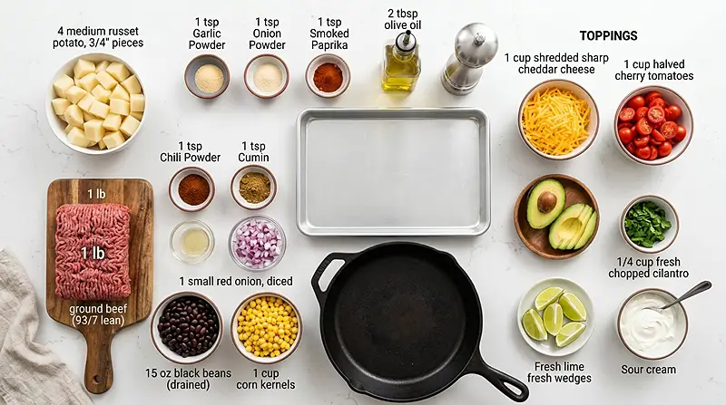 Loaded Potato Taco Bowl Ingredients