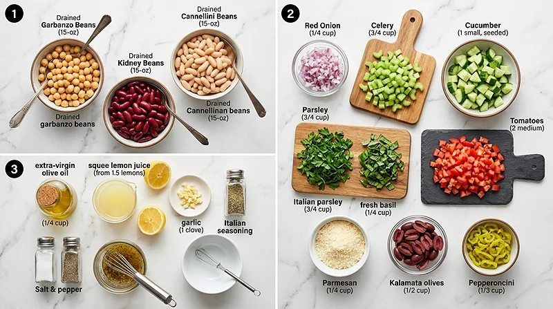Mediterranean Bean Salad 2 Mediterranean Bean Salad Ingredients