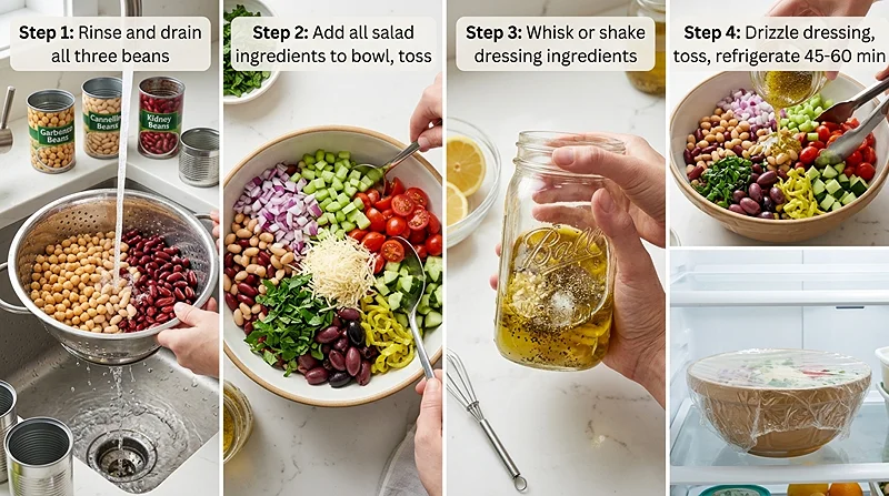 Mediterranean Bean Salad 3 Mediterranean Bean Salad Instructions