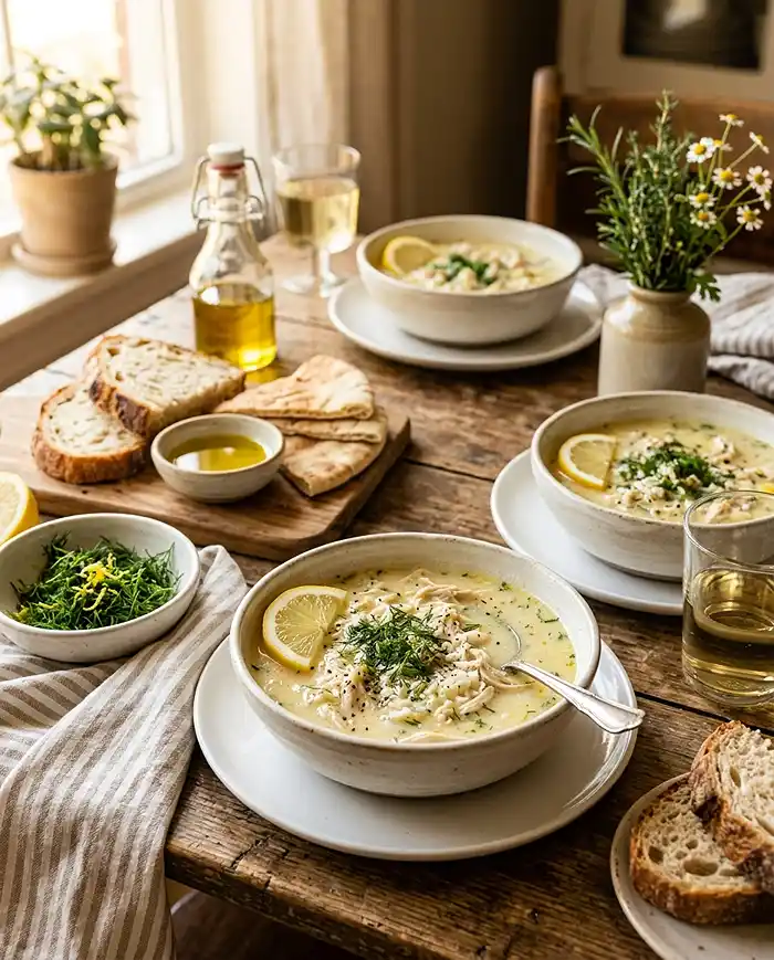 Mediterranean Lemon Chicken Orzo Soup