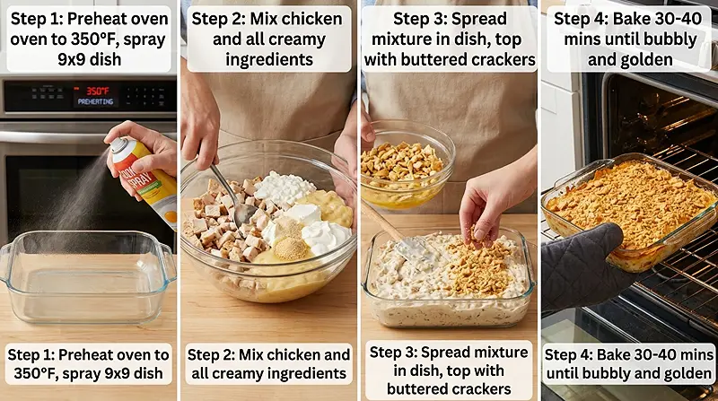 Million Dollar Chicken Casserole 3 Million Dollar Chicken CasseroleInstructions