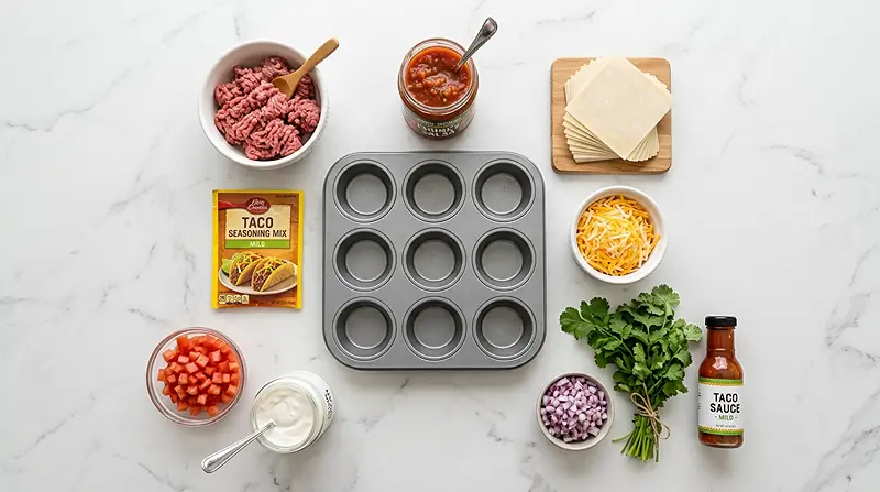 Mini Taco Cups (Wonton Wrapper) 2 Mini Taco Cups (wonton wrapper) Ingredients