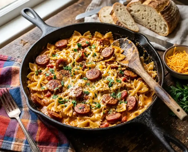 One Pot Creamy Cajun Sausage Past