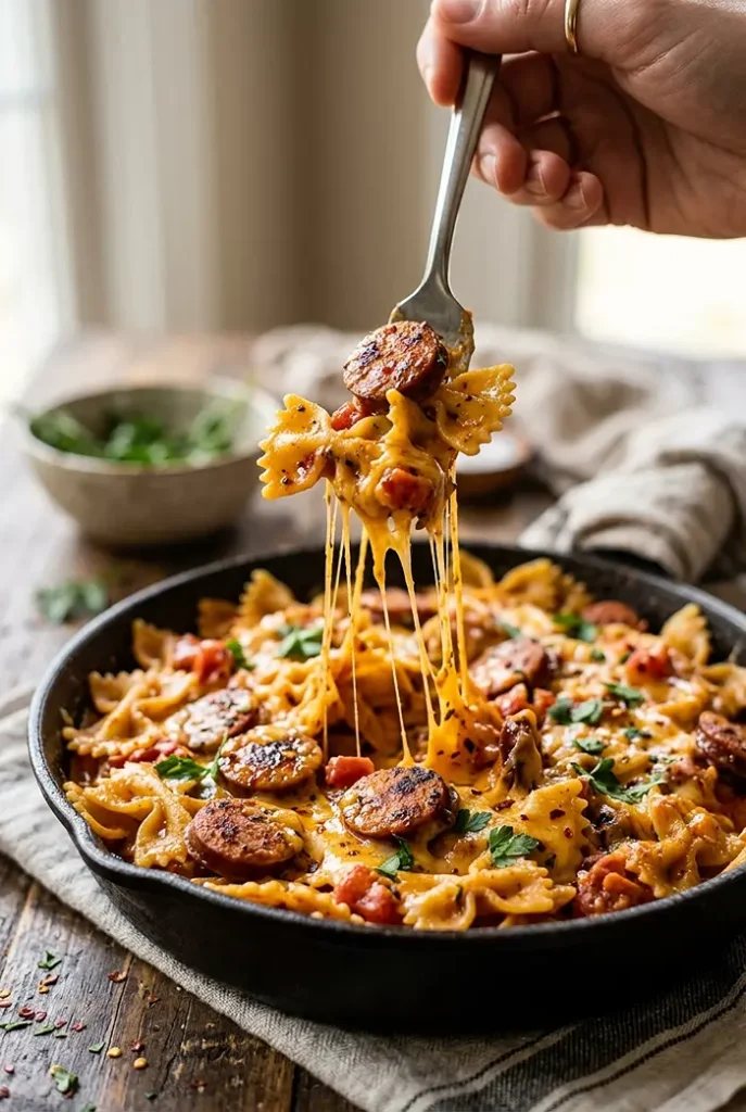 One Pot Creamy Cajun Sausage Pasta 4 One Pot Creamy Cajun Sausage Past Recipe