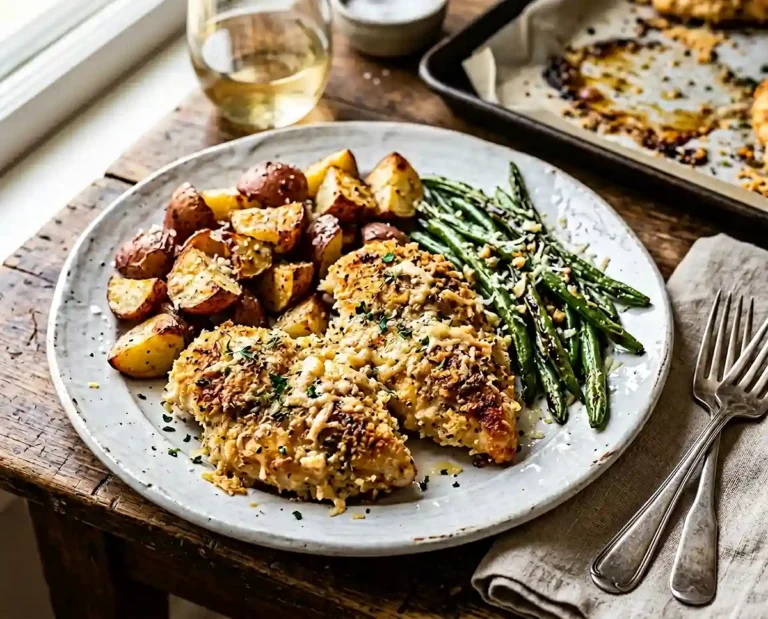 Parmesan Crusted Chicken Sheet Pan Dinner