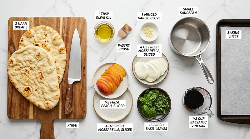 Peach & Basil Naan Bread Pizza 2 Peach & Basil Naan Bread Pizza Ingredients