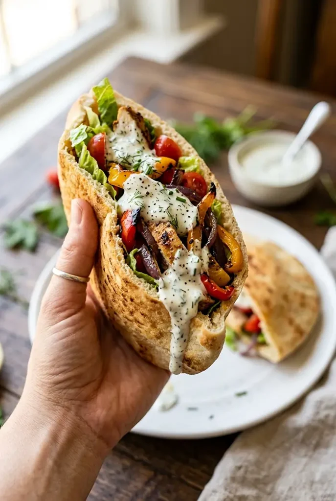 Sheet Pan Chicken Pitas with Herby Ranch Recipe 4 Sheet Pan Chicken Pitas with Herby Ranch