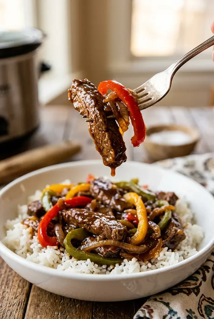 Crock Pot Pepper Steak 4 Slow Cooker Beef And Peppers