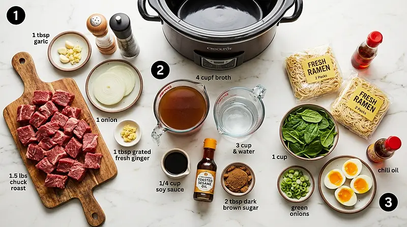 Slow Cooker Beef Ramen Noodles 2 Slow Cooker Beef Ramen Noodles Ingredients