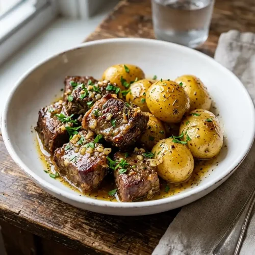 Slow Cooker Garlic Butter Beef Bites