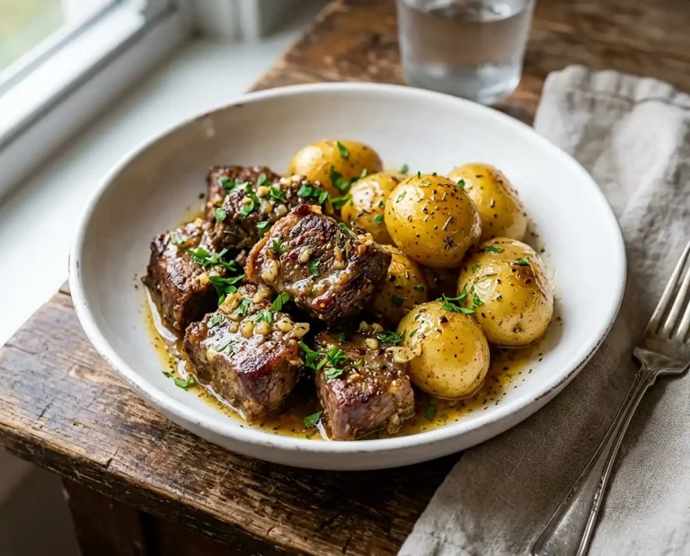 Slow Cooker Garlic Butter Beef Bites