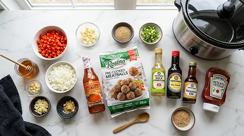 Slow Cooker Sweet Chili Meatballs 2 Slow Cooker Sweet Chili Meatballs Ingredients