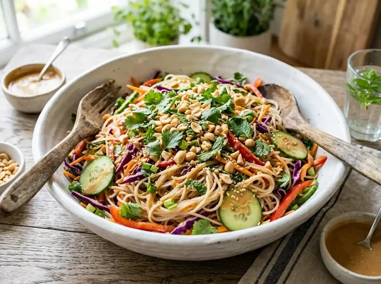 Spring Roll Salad with Peanut Dressing