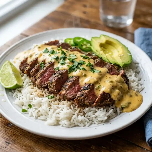 Steak Queso Rice