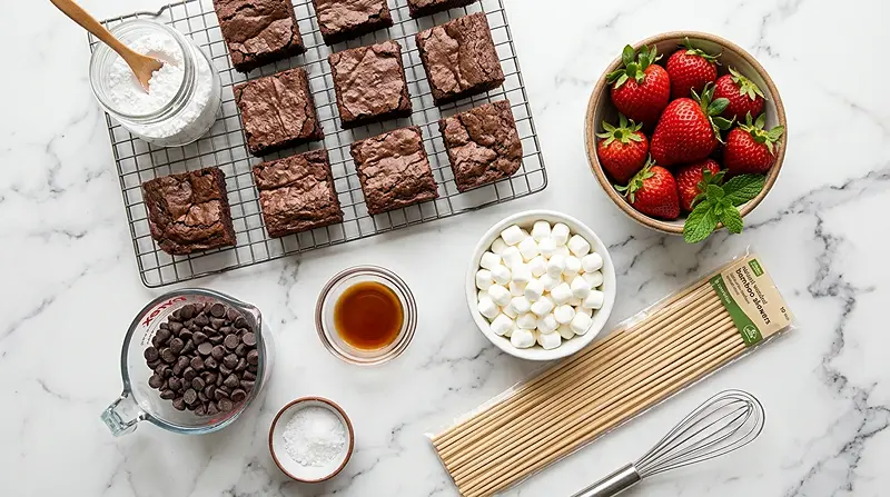 Strawberry Brownie Kabobs 2 Strawberry Brownie Kabobs Ingredients