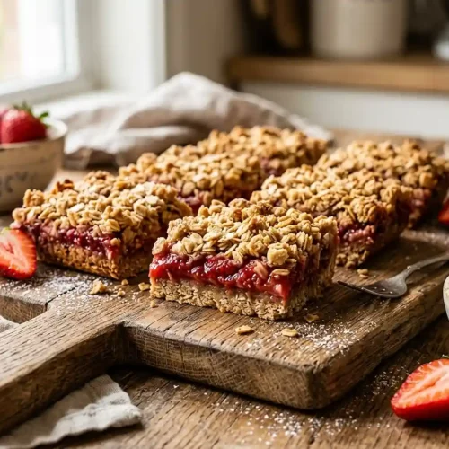 Strawberry Oatmeal Crumble Bars