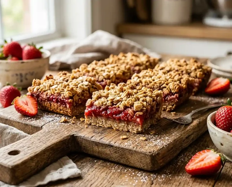 Strawberry Oatmeal Crumble Bars