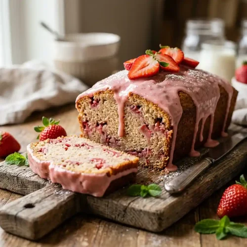 Strawberry Pound Cake with Fresh Strawberry Glaze 6 Strawberry Pound Cake