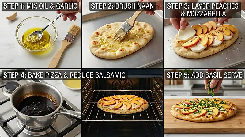 Peach & Basil Naan Bread Pizza 3 Summer Beach Recipes