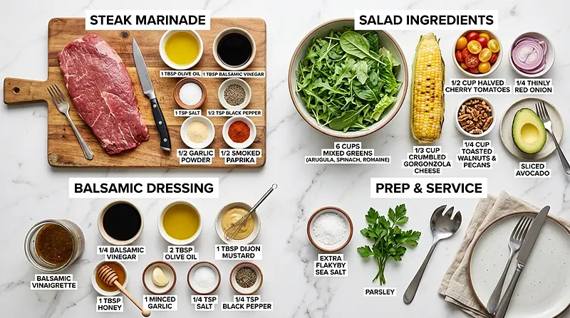 Ultimate Grilled Balsamic Steak Salad 2 Ultimate Grilled Balsamic Steak Salad Ingredients