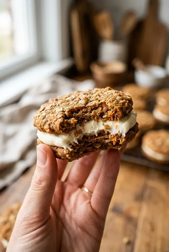 Carrot Cake Cookie Sandwiches 4 carrot cake cookies