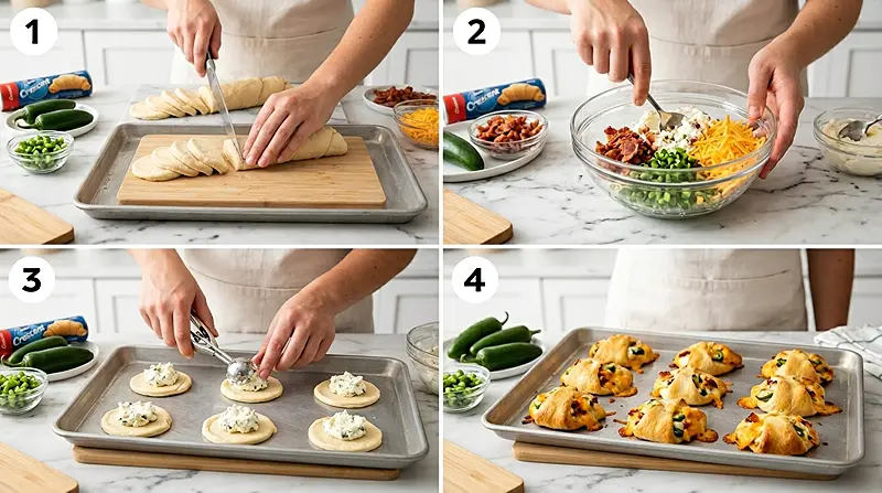 Jalapeño Popper Crescent Bites 3 cheesy appetizer