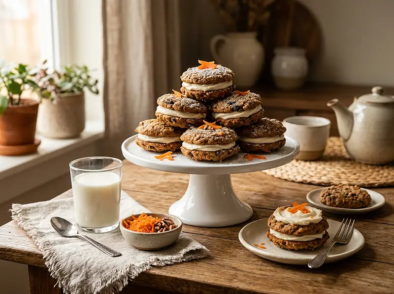 Carrot Cake Cookie Sandwiches 5 cookie sandwiches