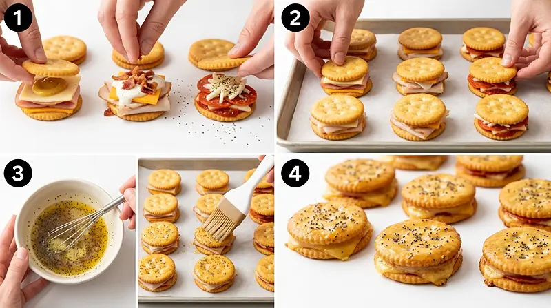 Ritz Cracker Party Sandwiches (3 Flavors) 3 easy appetizers