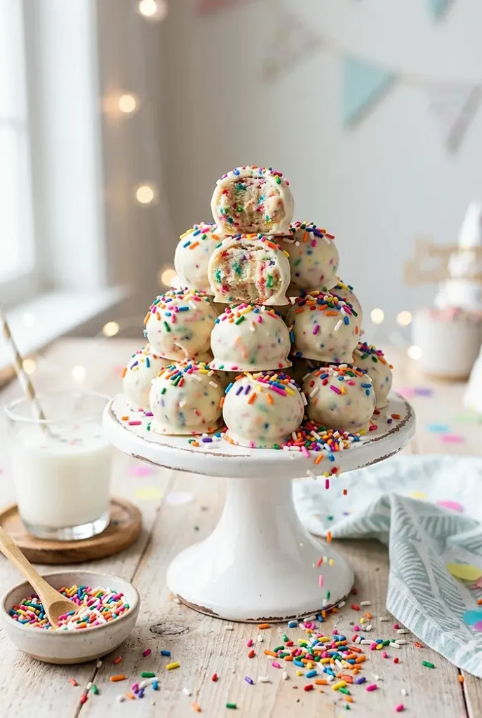 Funfetti Cake Batter Truffles 4 funfetti truffles