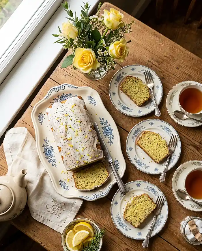 Lemon Poppy Seed Loaf (Glazed) 5 glazed lemon bread