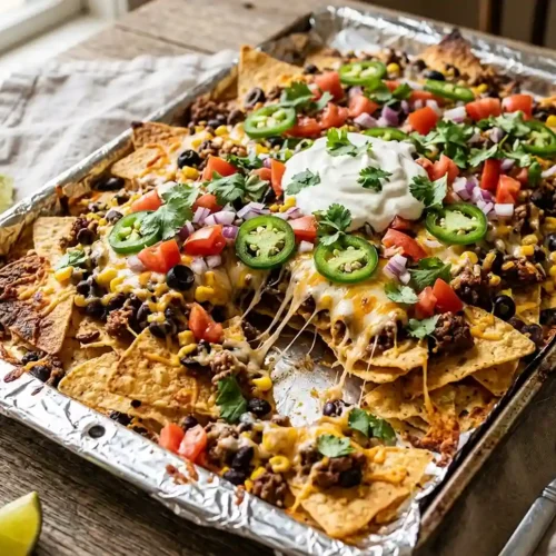 Sheet-Pan Loaded Nachos 6 loaded nachos