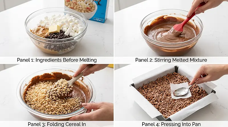 Chocolate Peanut Butter Rice Krispie Bars 3 no bake treats
