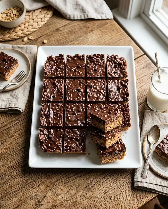 Chocolate Peanut Butter Rice Krispie Bars 5 peanut butter dessert
