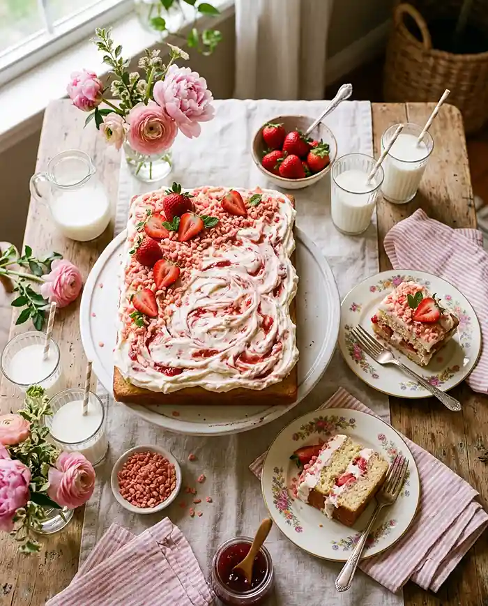 Strawberry Shortcake Sheet Cake 5 sheet cake
