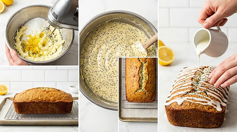 Lemon Poppy Seed Loaf (Glazed) 3 spring dessert