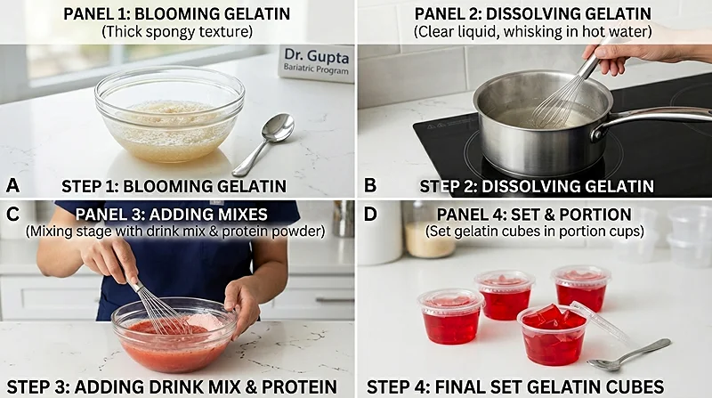 3-Ingredient Dr Gupta Bariatric Gelatin Recipe Instructions