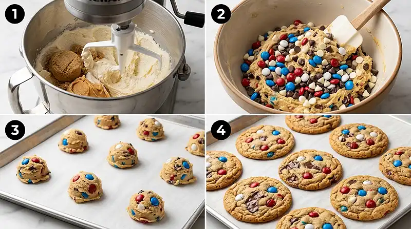 4th of July Monster Cookies 3 4th of July Monster Cookies Instructions