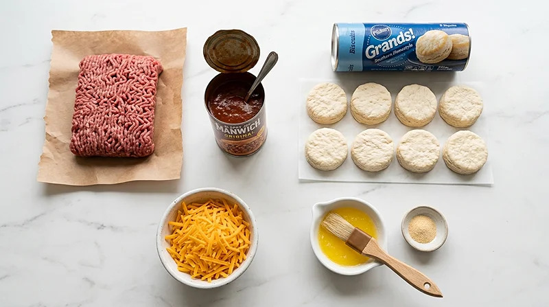 5-Ingredient Cheesy Sloppy Joe Biscuit Bake 2 5-Ingredient Cheesy Sloppy Joe Biscuit Bake Ingredients