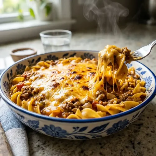 5-Ingredient Cheesy Sloppy Joe Noodle Casserole 6 5-Ingredient Cheesy Sloppy Joe Noodle Casserole