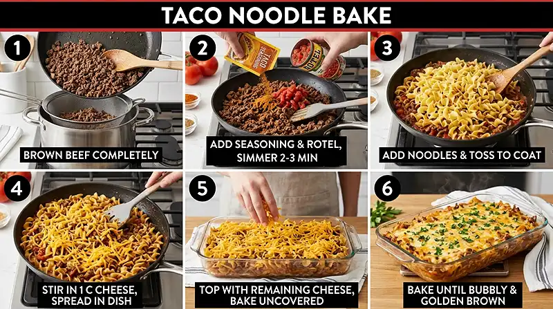 5-Ingredient Cheesy Taco Noodle Bake 3 5 Ingredient Cheesy Taco Noodle Bake Instructions