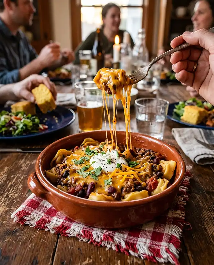 5-Ingredient Chili Cheese Tortellini 4 5-Ingredient Chili Cheese Tortellini Recipe
