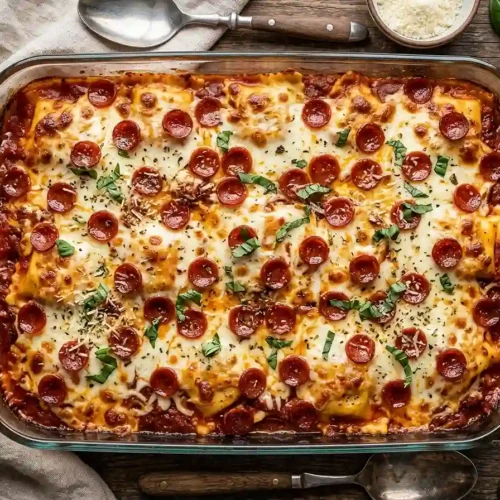 5-Ingredient Dump-and-Bake Pepperoni Pizza Ravioli 6 5-Ingredient Dump-and-Bake Pepperoni Pizza Ravioli