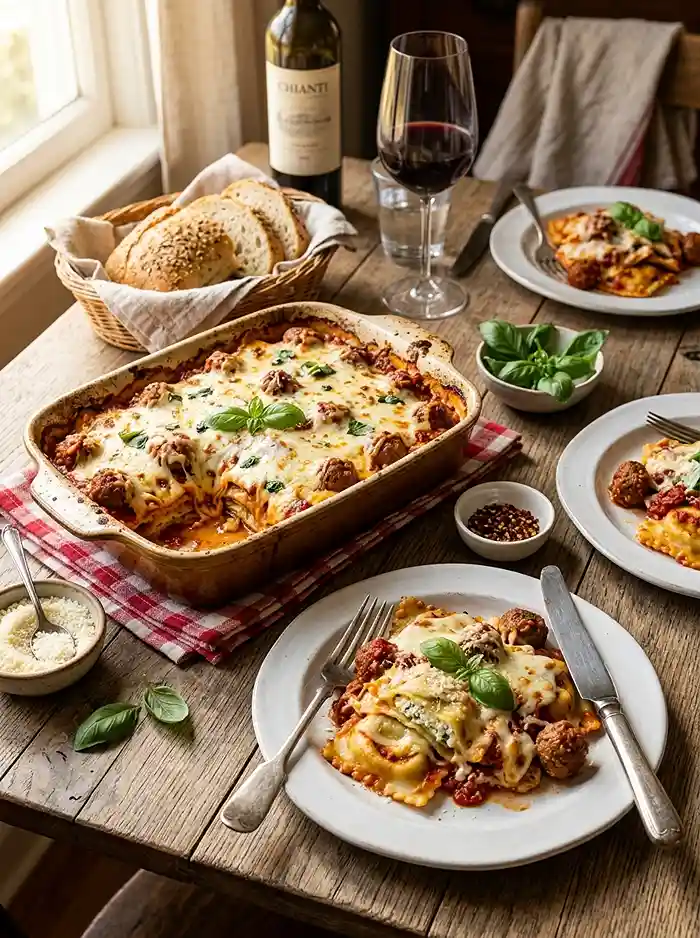 5-Ingredient Lazy Lasagna Ravioli Bake Recipe