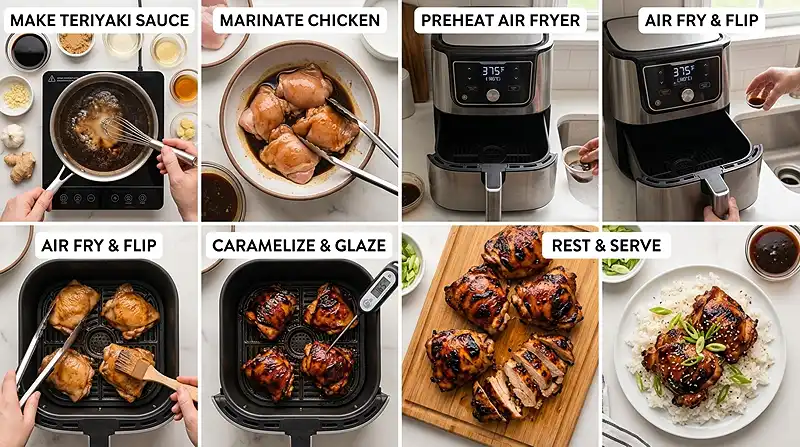 Air Fryer Teriyaki Chicken Thighs 3 Air Fryer Teriyaki Chicken Thighs Instructions
