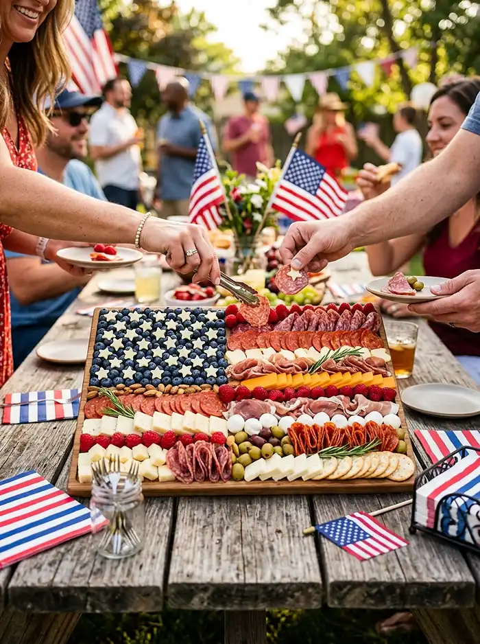 Easy American Flag Charcuterie Board for Parties 5 American Flag Charcuterie Board