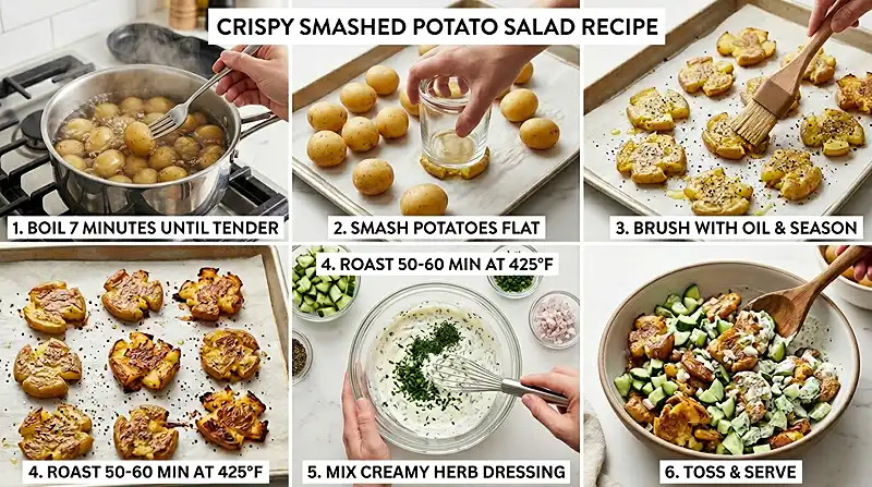 Crispy Smashed Potato Salad 3 BBQ side dish