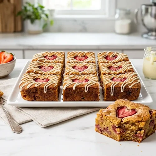 Brown Butter Strawberry Blondies