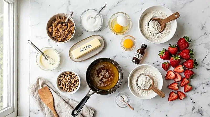 Brown Butter Strawberry Blondies Ingredients