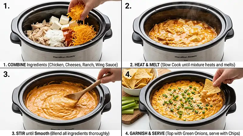 Buffalo Chicken Dip (slow cooker) Instructions