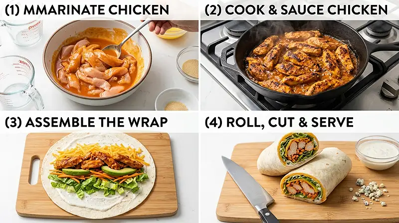 Buffalo Chicken Wrap Instructions